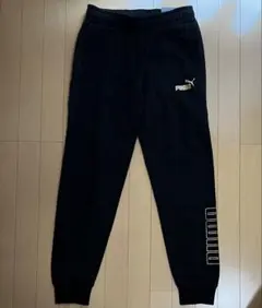 PUMA スウェットパンツ ブラック ゴールドロゴ