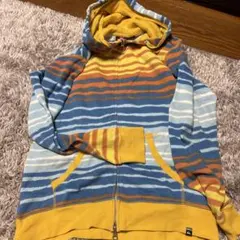 00s quiksilver ダブルジップパーカー ボーダー Y2K - メルカリ