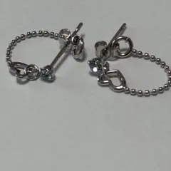 ✨新品✨ハート型チャーム付きシルバーフープピアス【両耳用】