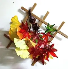 アメリカンフラワー　ディップフラワー　リース　紅葉　イチョウ　どんぐり 秋