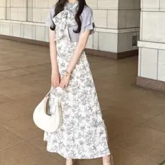 apres jour アプレジュール　リボン付きドッキングワンピース