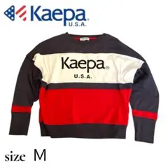 Kaepa＊切替ロゴスウェット＊M＊トリコロール＊アメカジ古着のサムネイル