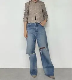 24AW Whim Gazette ウィムガゼット レースジャケット　グレージュ