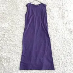 nikoand... ニコアンド USAコットンノースリワンピース パープル
