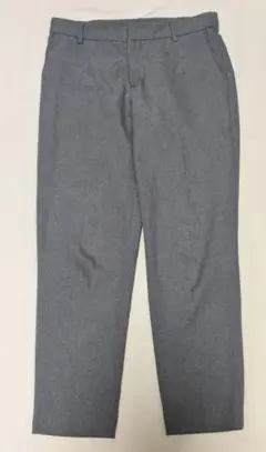 センタープレス スラックス テーパードパンツ ズボン グレー 無地 オフィス