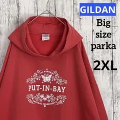 ギルダン　センタープリント　スウェット パーカー　size 2XL  レアカラーのサムネイル