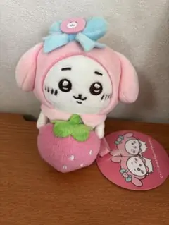 美品！ちいかわ サンリオ マイメロディ デスクトップから見守るひっかけぬいぐるみ ちいかわ×サンリオキャラクターズ デスクトップから見守る