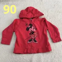 ♡ディズニーリゾートミニーマウス耳つきパーカー 90cm♡