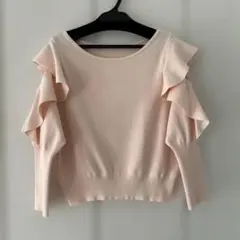 新品同様 1回着STRAWBERRY FIELDS フリル袖ニット ピンク