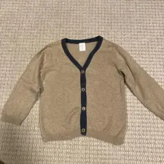 H&M ベージュ Vネック カーディガン　90