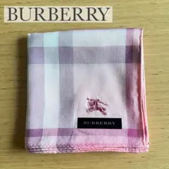 【匿名配送】 BURBERRY チェック柄 ハンカチ ピンク 新品未使用品