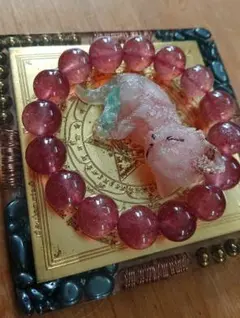 1097『大玉』濃い色 ストロベリークォーツ ブレスレット