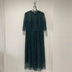 aimerダークグリーン レース パーティードレス　ワンピース