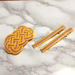 ハンドメイド 水引バレッタ 結びモチーフ