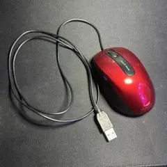 ELECOM USBマウス レッド（ジャンク）