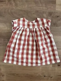プチバトー　ギンガムチェック ワンピース ベビー服のサムネイル