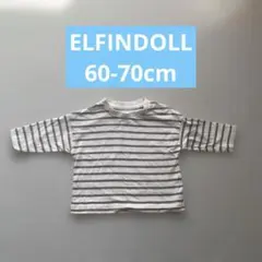 長袖ボーダーコットンTシャツ