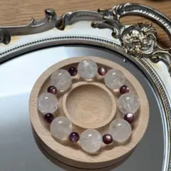 希少　大粒　アゼツヒマラヤクォーツ　紫リチウム雲母透明感　癒し　天然石ブレス