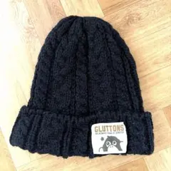 GLUTTONS ニット帽 ブラック ビーニーのサムネイル