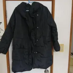 ブラックロングダウンジャケットearth