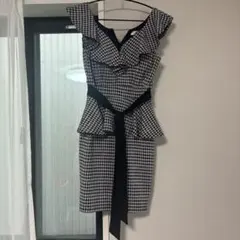 Tika 千鳥格子柄 ミニドレス S