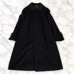 高級カシミヤ100% ステンカラーコート　イタリア高級生地　ブラック　S 美品