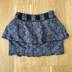 【大人気希少】axes femme レースフリルミニスカート M グレー リボン