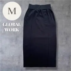 グローバルワーク ウツクシルエット タイトスカート M 黒 ロング 前スリットのサムネイル