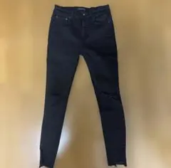 ジーナシス JEANASIS ブラック ダメージスキニーデニム M