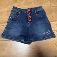 JENNI love ショートデニム パンツ 140cm ハートボタン付