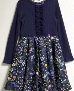 アナスイミニ　140 草花切り替えワンピース