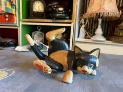 アジアン 猫 置物 インテリア 木製
