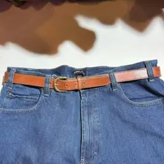 80s 90s Y2K 本革ヴィンテージブラウンレザーベルト