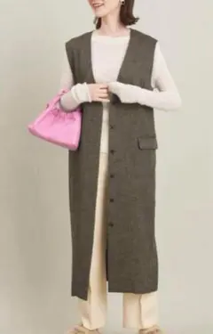 BEAUTY&YOUTH ツイードライク ジャンパースカート＆ジレ -2WAY-