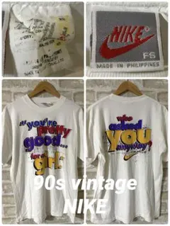 ビンテージ　90s NIKE メンズL Tシャツ　ビックロゴ　スウッシュ　バスケ