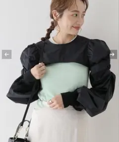 Ubyspick&amp;span♡ ギャザースリーブボーダープルオーバー U by SPICK&SPAN（ユーバイスピックアンドスパン）の「ギャザー