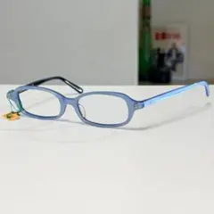 ◇ブルークリアフレーム ラインストーン装飾 内側デザインメガネ