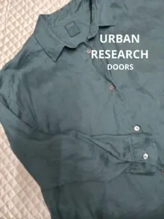 URBAN RESEARCH DOORS リネン シャツワンピースモスグリーン