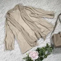 earth music&ecology　カーディガン　ベージュ　レース　コットン