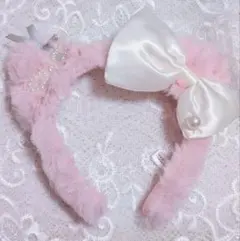 USJ キティ ピンク ファー リボン カチューシャ