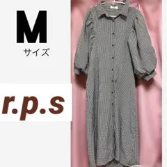 rps ギンガムチェック　ワンピース　七分袖