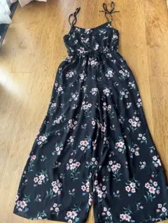 花柄サロペット