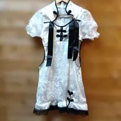 ゴスロリ・ロリータ コスプレ衣装 ホワイト/ブラック