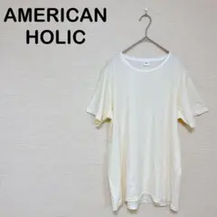 アメリカンホリック Tシャツ クルーネック ベーシック 半袖カットプルオーバー