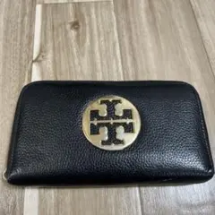 TORY BURCH トリバーチ 長財布 ラウンドファスナーブラックレザー