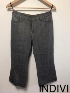 インディヴィ  INDIVI  ツイード クロップドパンツ 36