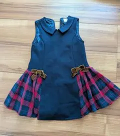 プティマイン チェック柄 ワンピース 100cm