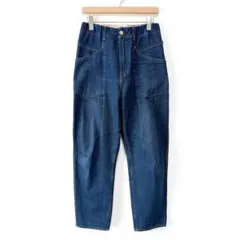 URCH RNA ゆるいスリムのワークデニムパンツ ウエストゴム ゆったり