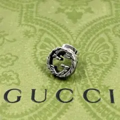 美品✨　グッチ　GUCCI ピアス　アラベスク　インターロッキング　G　燻　片耳
