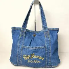 F.O.Kids デニムトートバッグ Big Hearted 刺繍A4大容量